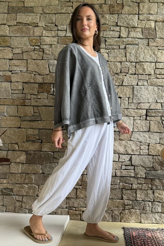 Lenni Cotton Jacket Washed Charcoal